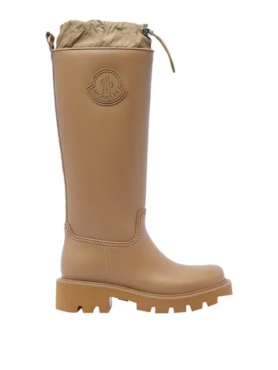 Moncler 40mm Kickstream High Rubber Rain Boots In Brown