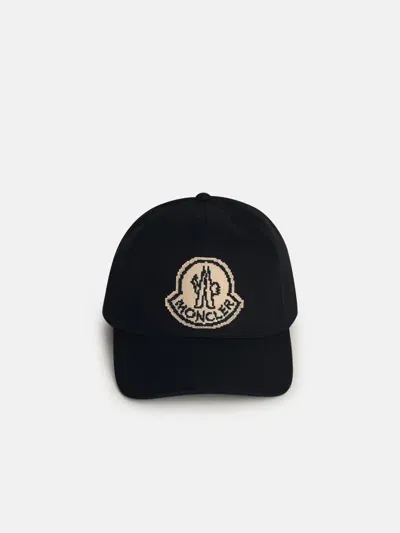 Moncler Kids' Black Cotton Cap