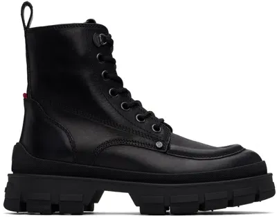 Moncler Black Hevea City Ankle Boots In 999 - Black