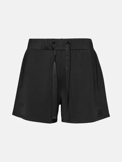 Moncler Black Viscose Shorts