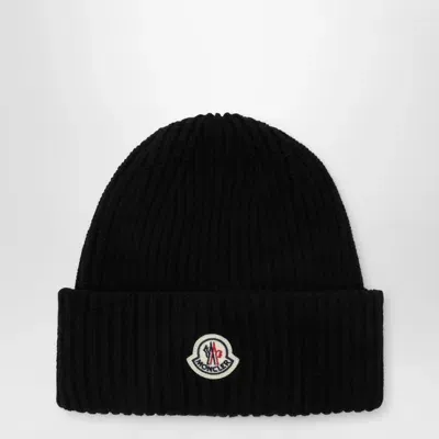 Moncler Black Wool And Cashmere Bonnet