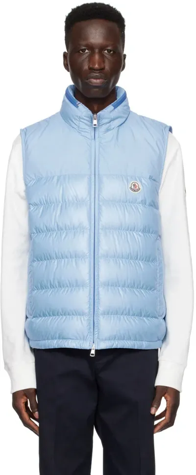 Moncler Blue Cerces Down Vest In Not Found 71p