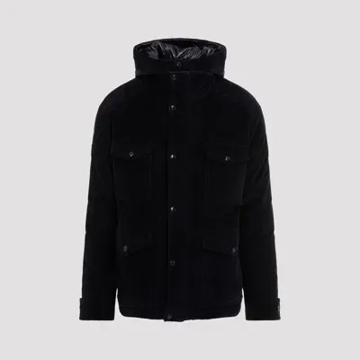 Moncler Greselin Cotton Down Jacket In Blue