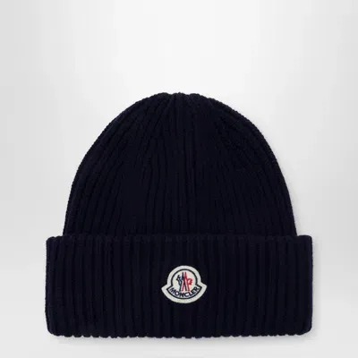 Moncler Blue Wool And Cashmere Bonnet