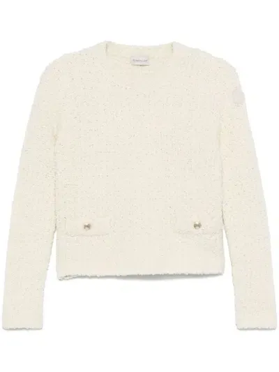 Moncler Wool-blend Sweater In White