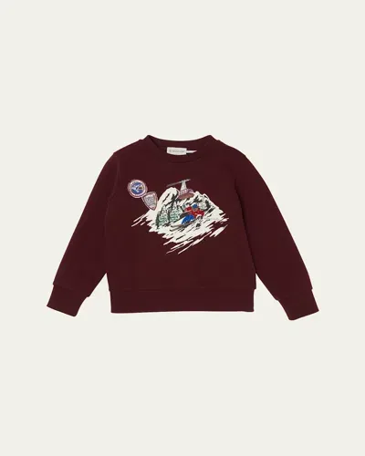 Moncler Kids' Boy's Graphic Skii Sweatshirt In Miscellaneous