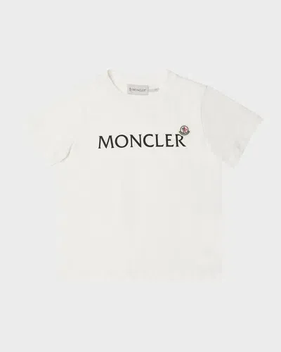 Moncler Kids' Boy's Logo T-shirt W/ Patch In White