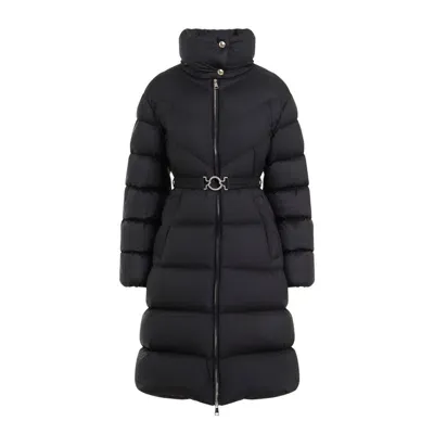 Moncler Brou Long Down Jacket In Black