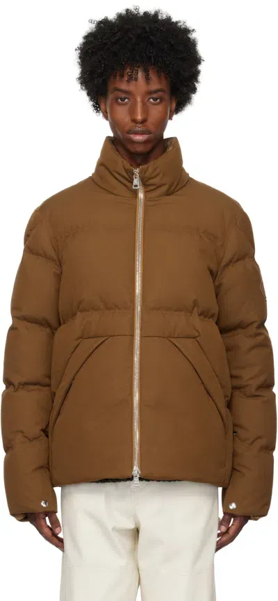 Moncler Bayamo Cotton Blend Down Jacket In Light Brown