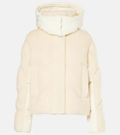 Moncler Brysur Teddy Down Jacket In Beige