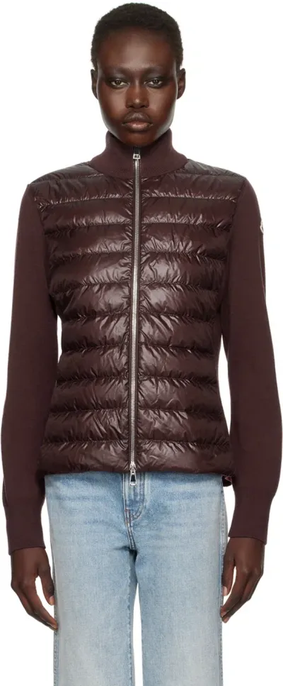 Moncler Burgundy Padded Wool Down Jacket In 457 Burgundy