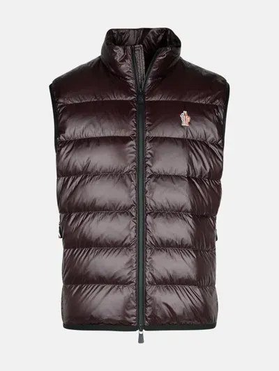 Moncler Burgundy Polyamide Vest In Bordeaux