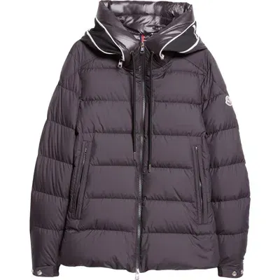 Moncler Cardere Hooded Down Puffer Jacket In Black