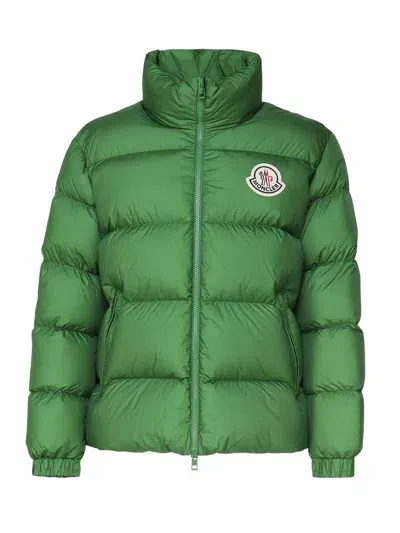 Moncler Coats In Bright Green