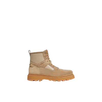 Moncler Collection Bottes En Daim Et Cuir Peka Camp In Beige