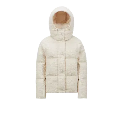 Moncler Collection Doudoune Courte En Tweed Paranas In White