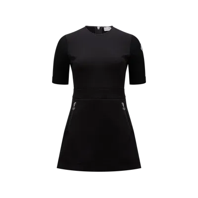 Moncler Collection Fit & Flare Dress Black In Noir