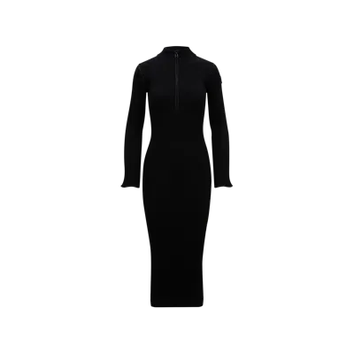 Moncler Collection Robe Midi En Laine In Black