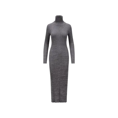 Moncler Collection Robe Midi En Laine In Gray