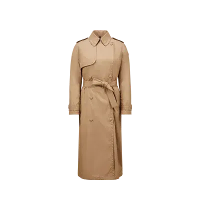 Moncler Collection Trench-coat En Duvet Barbetane In Beige