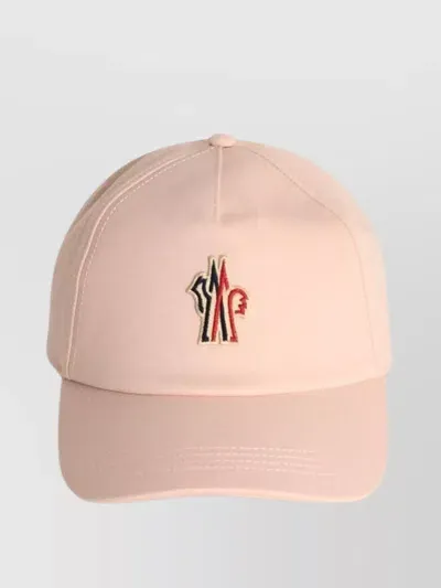 Moncler Cotton Cap Curved Brim In Nude & Neutrals