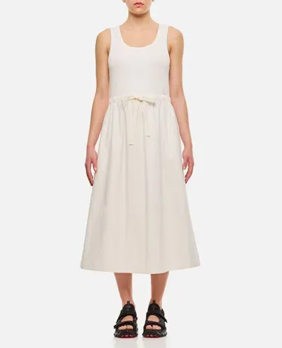 Moncler Cotton Midi Dress In White