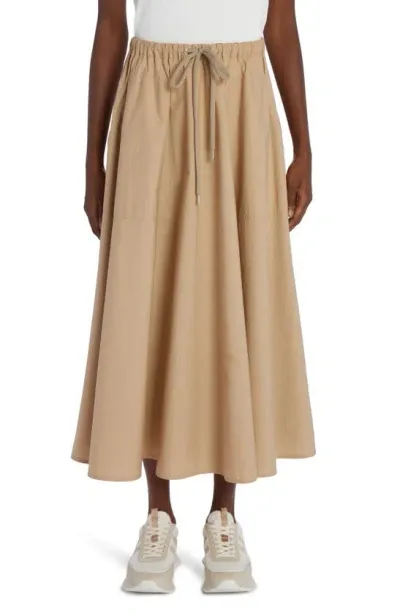 Moncler Drawstring Midi Skirt In Cream