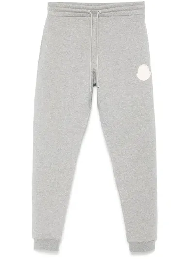 Moncler Cotton Sweatpants With Logo. In Grey