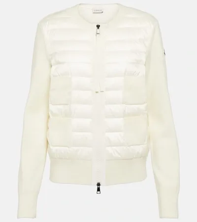 Moncler Down-paneled Wool Jackets In White