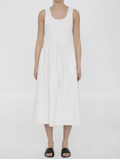 Moncler Flared Midi Dress In White