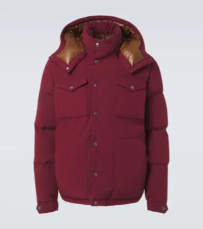 Moncler Fornas Tech & Cotton Down Jacket In Burgandy