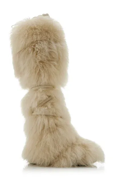 Moncler Gaia High Shearling Snow Boots In White