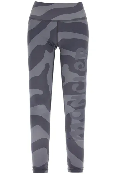 Moncler Genius Fingerprint Sports Leggings In Grey