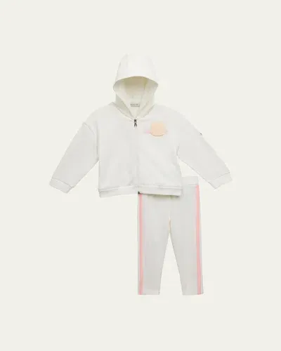 Moncler Kids' Stretch Cotton Hoodie & Sweatpants In White