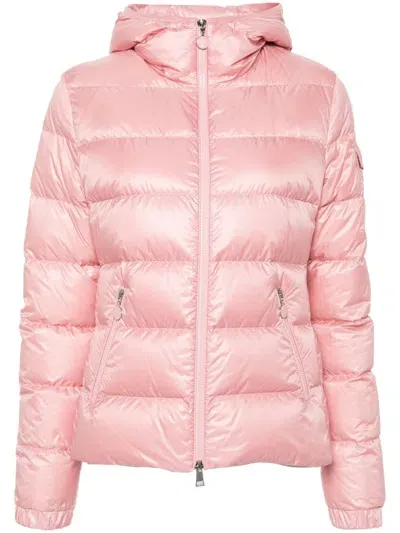 Moncler Gles Hooded Puffer Jacket In Pink