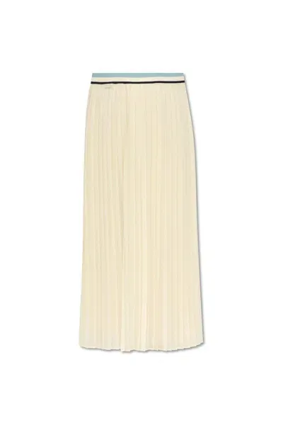 Moncler Gonna Pleated Maxi Skirt In White