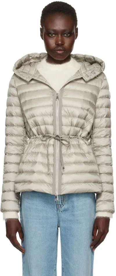 Moncler Gray Raie Short Down Jacket In 90h Heat Gray