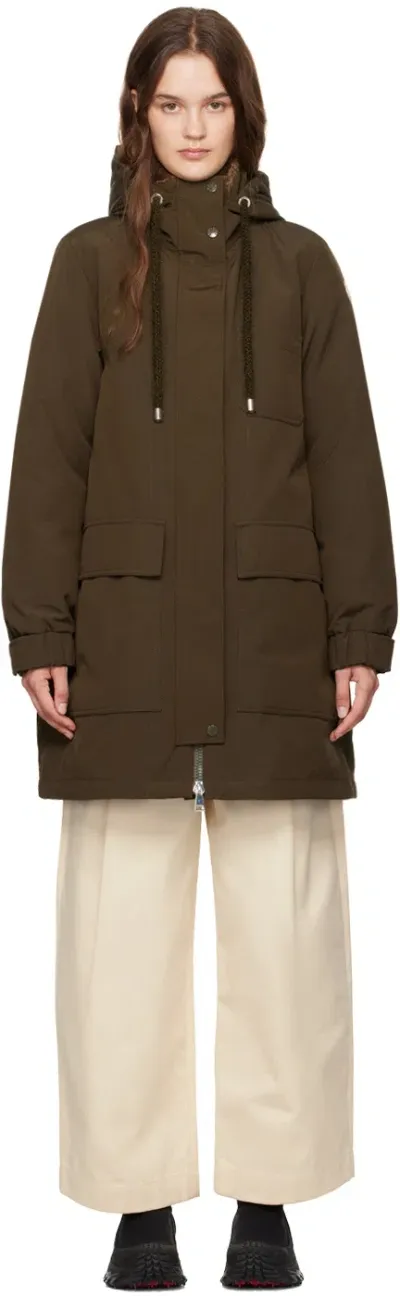 Moncler Green Urfe Down Coat In 828 Green