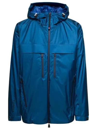 Moncler Grenoble Drawstring Hooded Jacket In Blue