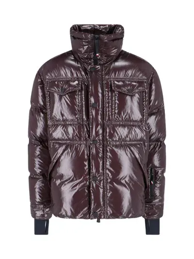 Moncler High Neck Down Jacket In Red