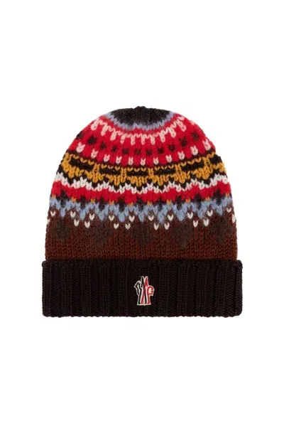 Moncler Grenoble Logo Embroidered Knit Beanie In Multi