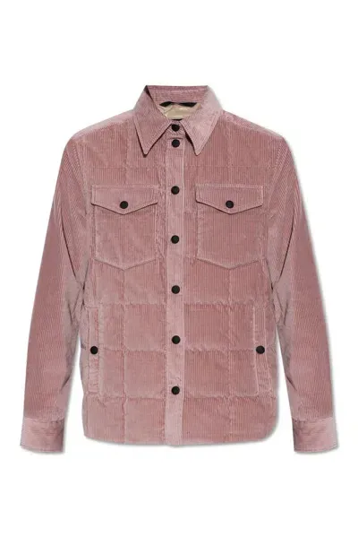 Moncler Grenoble Velvet Padded Jacket In Pink