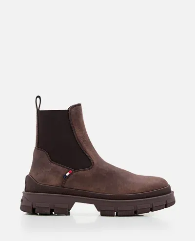 Moncler Hevea Chelsea Ankle Boots In Brown