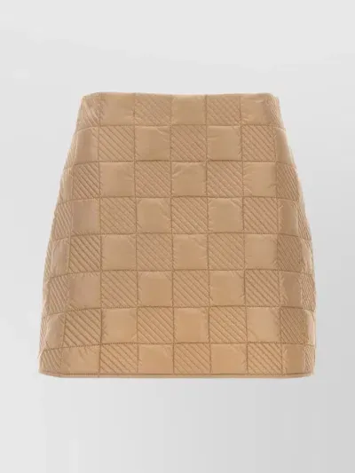 Moncler High-waisted Quilted Mini Skirt In Cream