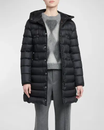 Moncler Hirma Lightweight Long Puffer Coat In Black