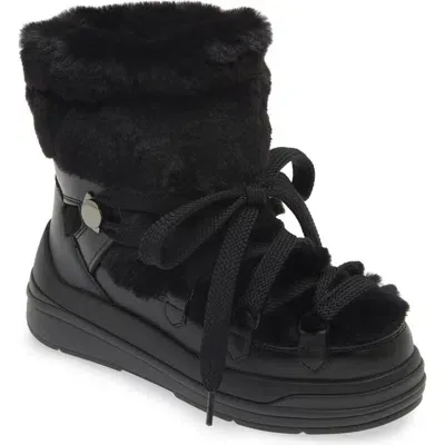 Moncler Insolux Faux Fur Trim Snow Boot In Black