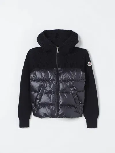 Moncler Jacket  Kids Color Blue In Black