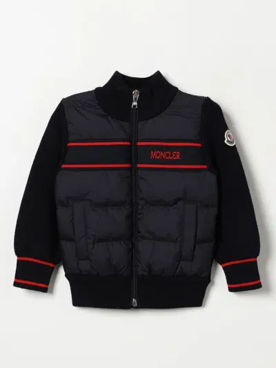 Moncler Jacket  Kids Color Blue In Black