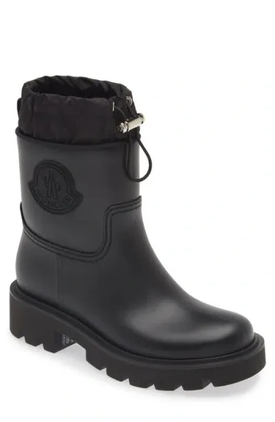 Moncler Kickstream Waterproof Rain Boot In Black