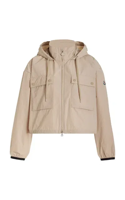 Moncler Leda Cropped Tech-poplin Parka Jacket In Neutrals